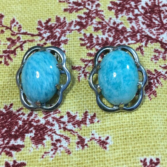 Amazonite Women's Clip On Earrings - Picture 1 of 3